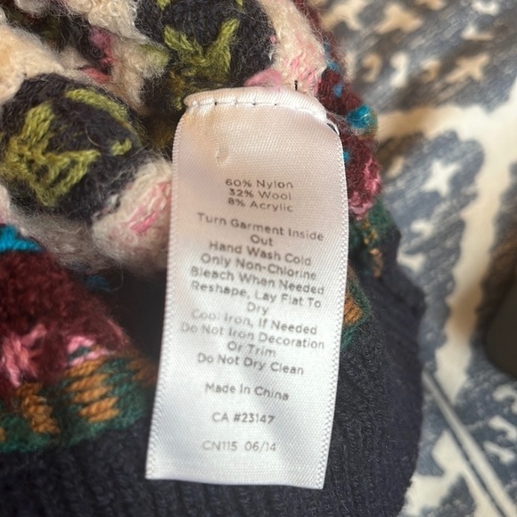 Talbots Jeweled Beaded Fair Isle Nordic Stripe Sweater LP - Picture 3 of 7